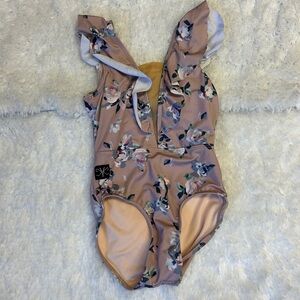 Floral Kids One Piece Swimsuit